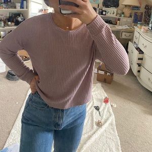 Mauve Waffle Knit Sweater